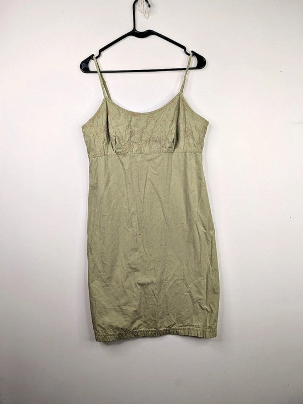 Vintage NY Khakis Floral Embroidered Mini Dress in Green Size Medium